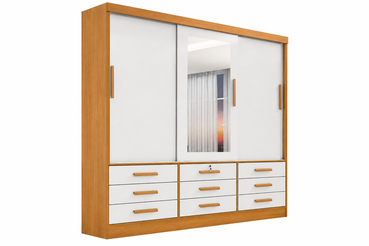 GUARDA - ROUPA MER. 3 PORTAS E 9 GAVETAS