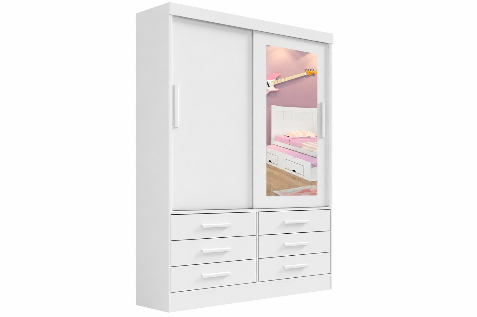 GUARDA - ROUPA MER. 2 PORTAS E 6 GAVETAS